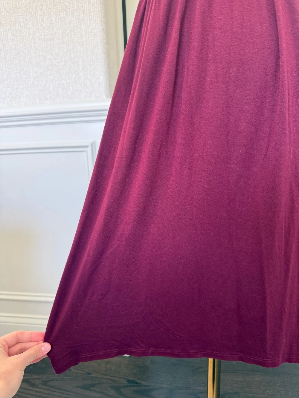 Gilligan & O'Malley Ribbed Scoop Neck Midi Dress in Deep Burgundy Sleepwear